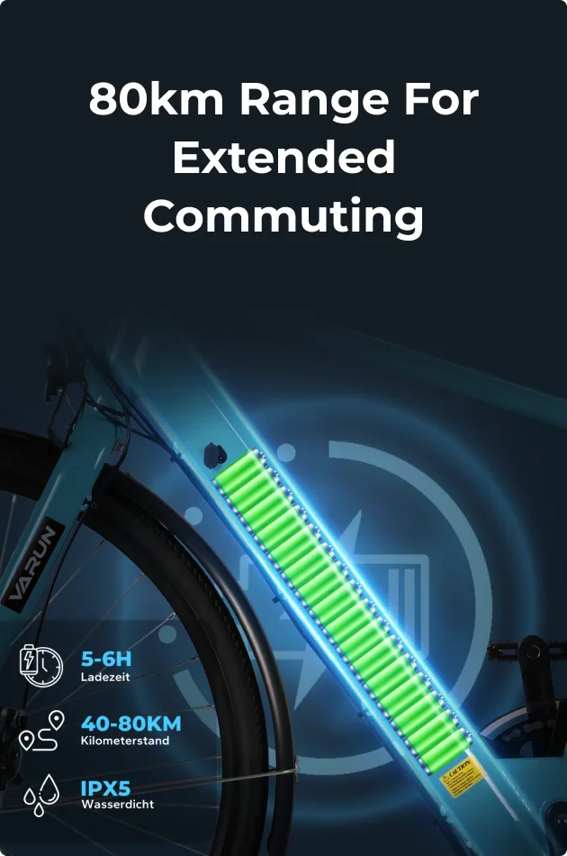 80km Range for Extended Commuting
