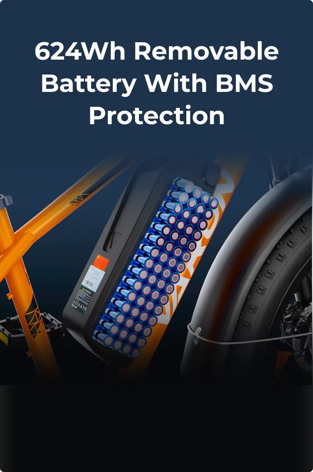 624Wh Removable Battery with BMS Protection