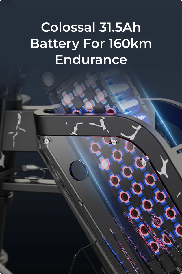 Colossal 31.5Ah Battery for 160km Endurance